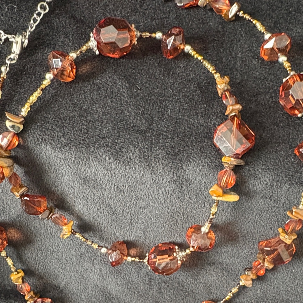 Charming Charlie Elegant Brown Beaded Necklace - Picture 6 of 8